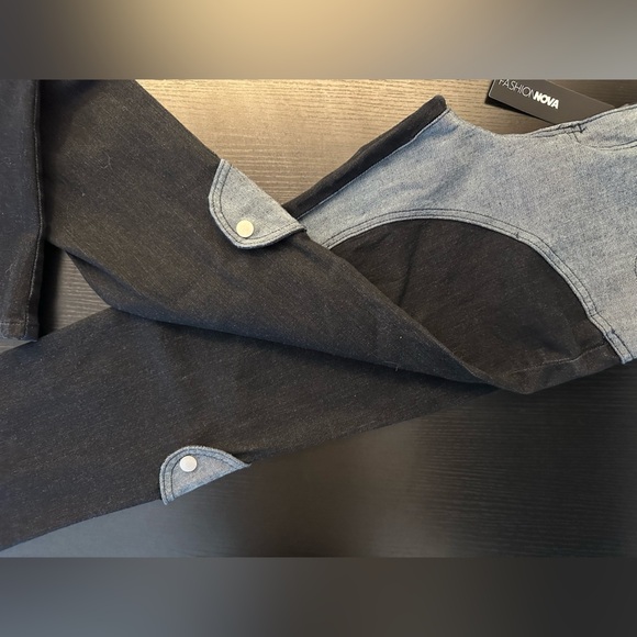 Fashion Nova Black and Gray Boot Cut Jeans - Picture 8 of 13